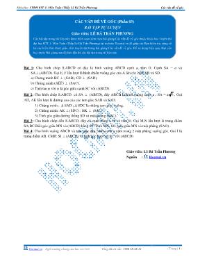 Tài liệu bài giảng Các vấn đề về góc (phần 01)